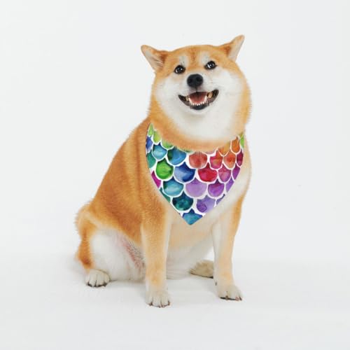 Hundehalstücher mit Meerjungfrauen-Motiv und Fischschuppen-Druck, klassische Drucke und waschbare Schals für stilvolle Hunde und Katzen, personalisierbar, stylischer Haustierschal für mittelgroße bis Hundehalstücher mit Meerjungfrauen-Motiv und Fischschuppen-Druck, klassische Drucke und waschbare Schals für stilvolle Hunde und Katzen, personalisierbar, stylischer Haustierschal für mittelgroße bis von EVIUS