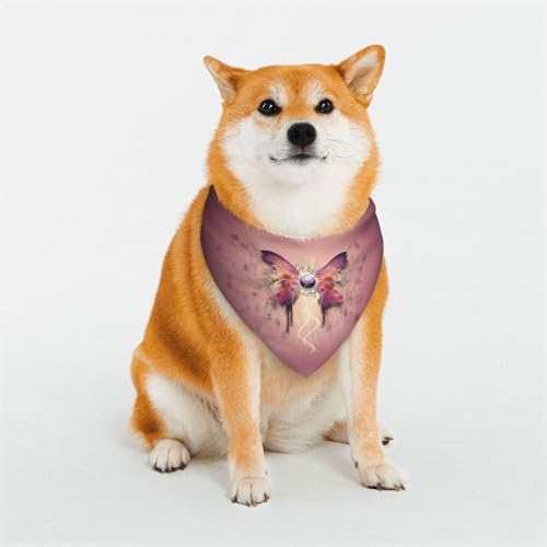 Hundehalstücher mit Schmetterlings-Aufdruck, waschbar, Lätzchen, Schal, Haustier, Hund, Halstuch, klassisch, bedruckt, waschbar, für Hunde und Katzen, Rosa / Orange Hundehalstücher mit Schmetterlings-Aufdruck, waschbar, Lätzchen, Schal, Haustier, Hund, Halstuch, klassisch, bedruckt, waschbar, für Hunde und Katzen, Rosa / Orange von EVIUS