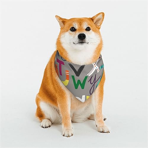 Hundehalstücher mit niedlichem Cartoon-Aufdruck und englischen Buchstaben, waschbar, Lätzchen, Schal, Haustier, Hundehalstuch, klassischer Druck, waschbar, Hundehandtuch, Schal für Hunde und Katzen Hundehalstücher mit niedlichem Cartoon-Aufdruck und englischen Buchstaben, waschbar, Lätzchen, Schal, Haustier, Hundehalstuch, klassischer Druck, waschbar, Hundehandtuch, Schal für Hunde und Katzen von EVIUS