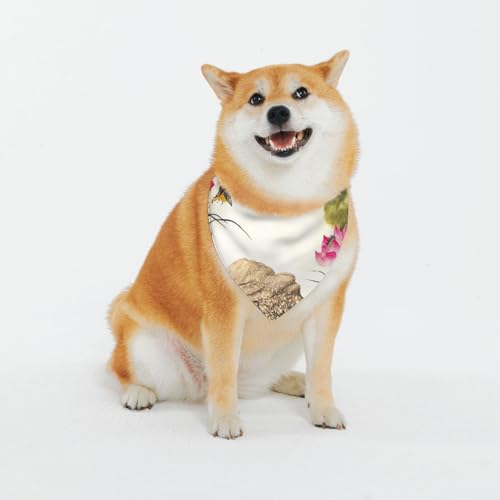 Ink Lotus Malerei-Druck, klassische Drucke und waschbare Schals für stilvolle Hunde und Katzen, personalisierte Hundehalstücher – stilvoller Haustierschal für mittelgroße bis große Hunde Ink Lotus Malerei-Druck, klassische Drucke und waschbare Schals für stilvolle Hunde und Katzen, personalisierte Hundehalstücher – stilvoller Haustierschal für mittelgroße bis große Hunde von EVIUS