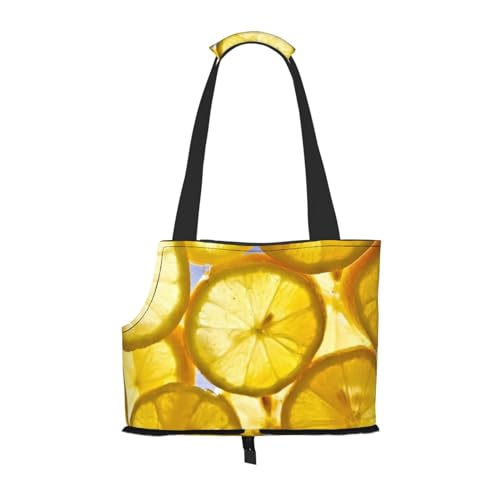 Lemon Slices Tragbare Haustiertragetasche - Stilvolle Hundetasche & Katze Reisetasche, Faltbare Haustierhandtasche für kleine Hunde, Katzen & andere kleine Haustiere von EVIUS