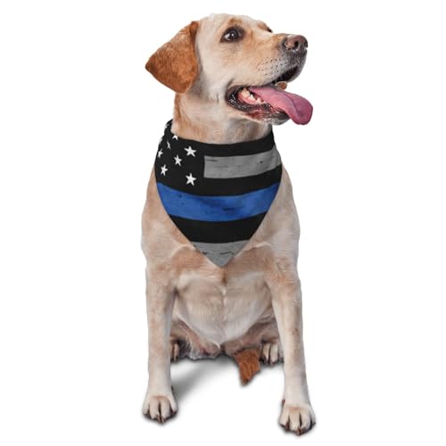 Machen Sie Ihr Haustier zu einem Blickfang mit einem stilvollen Hundeschal und Katzenbandana, amerikanische dünne blaue Linie, Flagge, Haustier-Schal, klassischer Druck, Sabberschal, von EVIUS