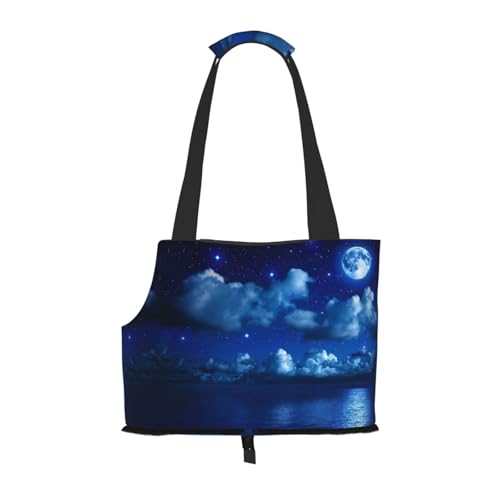 Moonlit Night bedruckte Haustier-Tragetasche, für Reisen, Welpen, Hunde, Rucksack, Tragetasche, Schultertasche für U-Bahn/Einkaufen/Wandern/Reisen Moonlit Night bedruckte Haustier-Tragetasche, für Reisen, Welpen, Hunde, Rucksack, Tragetasche, Schultertasche für U-Bahn/Einkaufen/Wandern/Reisen von EVIUS