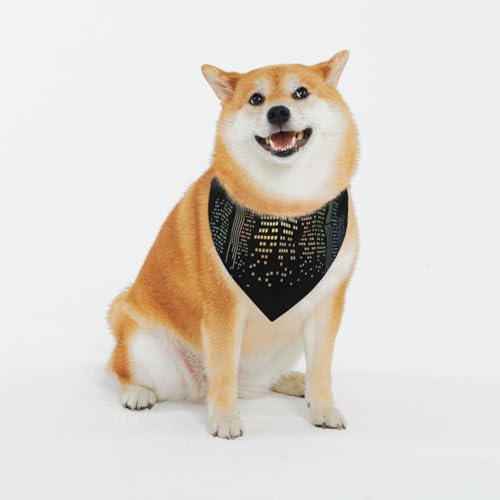Night Building Print Klassische Drucke und waschbare Schals für stilvolle Hunde und Katzen, personalisierte Hundehalstücher – stilvoller Haustierschal für mittelgroße bis große Hunde von EVIUS