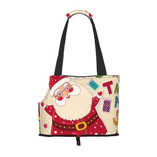 Santa Claus Tragbare Haustier Tragetasche - Stilvolle Hund Tote & Katze Reisetasche Faltbare Haustier Handtasche für Kleine Hunde, Katzen & Andere Kleine Haustiere von EVIUS