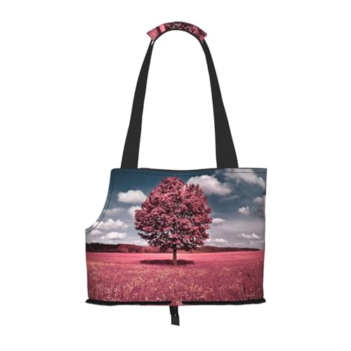 Schöne Tragetasche für Haustiere, mit rosa Baum, für Reisen, Welpen, Hunde, Schultertasche, für U-Bahn, Einkaufen, Wandern, Reisen Schöne Tragetasche für Haustiere, mit rosa Baum, für Reisen, Welpen, Hunde, Schultertasche, für U-Bahn, Einkaufen, Wandern, Reisen von EVIUS