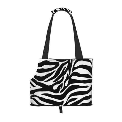 Tragbare Haustiertragetasche mit Zebramuster – stilvolle Hundetasche & Katzen-Reisetasche, faltbare Haustierhandtasche für kleine Hunde, Katzen und andere kleine Haustiere von EVIUS
