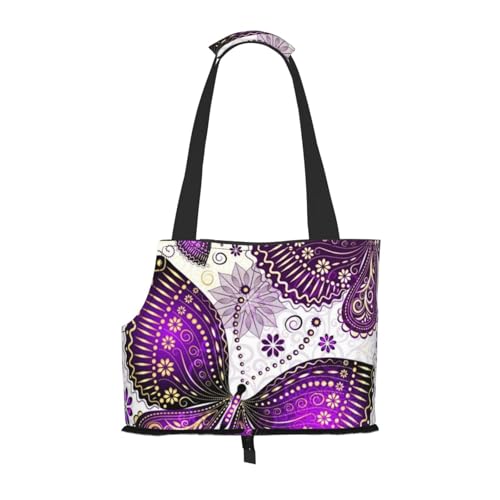 Tragetasche für Haustiere, Motiv: Schmetterlinge, für Reisen, Welpen, Hunde, Schultertasche, für U-Bahn, Einkaufen, Wandern, Reisen Tragetasche für Haustiere, Motiv: Schmetterlinge, für Reisen, Welpen, Hunde, Schultertasche, für U-Bahn, Einkaufen, Wandern, Reisen von EVIUS