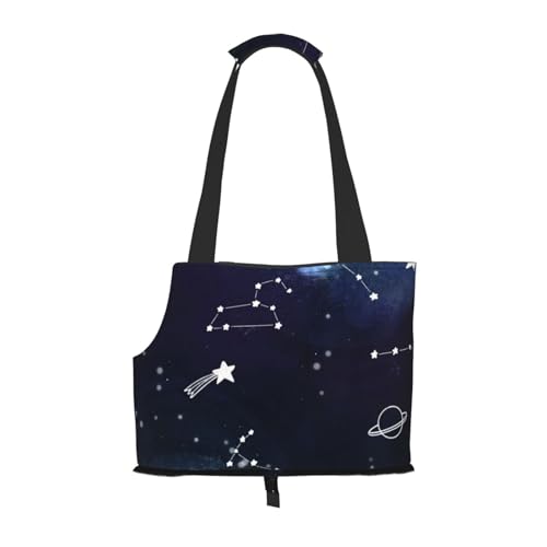 Tragetasche für Haustiere, Motiv: Sternenhimmel, bedruckt, für Reisen, Welpen, Hunde, Schultertasche, für U-Bahn, Einkaufen, Wandern, Reisen Tragetasche für Haustiere, Motiv: Sternenhimmel, bedruckt, für Reisen, Welpen, Hunde, Schultertasche, für U-Bahn, Einkaufen, Wandern, Reisen von EVIUS