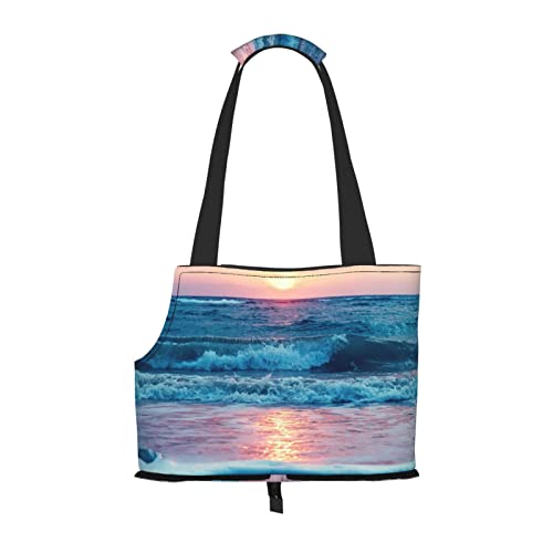 Tragetasche für Haustiere, Motiv: Strand, Sonne, Wolke, bedruckt, für Reisen, Welpen, Hunde, Schultertasche, für U-Bahn, Einkaufen, Wandern, Reisen Tragetasche für Haustiere, Motiv: Strand, Sonne, Wolke, bedruckt, für Reisen, Welpen, Hunde, Schultertasche, für U-Bahn, Einkaufen, Wandern, Reisen von EVIUS
