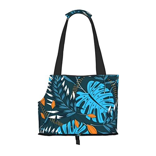 Tragetasche für Haustiere, Motiv: tropische Blätter, für Reisen, Welpen, Hunde, Schultertasche für U-Bahn, Einkaufen, Wandern, Reisen Tragetasche für Haustiere, Motiv: tropische Blätter, für Reisen, Welpen, Hunde, Schultertasche für U-Bahn, Einkaufen, Wandern, Reisen von EVIUS