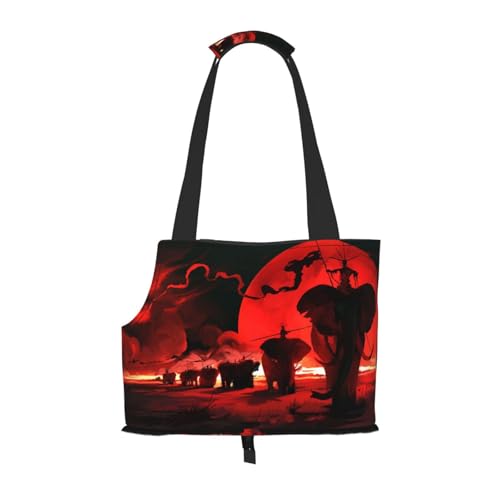 Tragetasche für Haustiere, mit Elefantenmotiv, Rot bedruckt, für U-Bahn, Einkaufen, Wandern, Reisen Tragetasche für Haustiere, mit Elefantenmotiv, Rot bedruckt, für U-Bahn, Einkaufen, Wandern, Reisen von EVIUS
