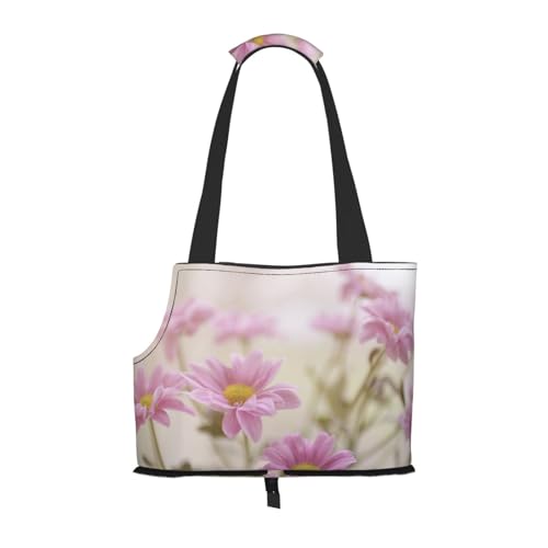 Tragetasche für Haustiere, mit rosa Blumen, bedruckt, für U-Bahn, Einkaufen, Wandern, Reisen Tragetasche für Haustiere, mit rosa Blumen, bedruckt, für U-Bahn, Einkaufen, Wandern, Reisen von EVIUS