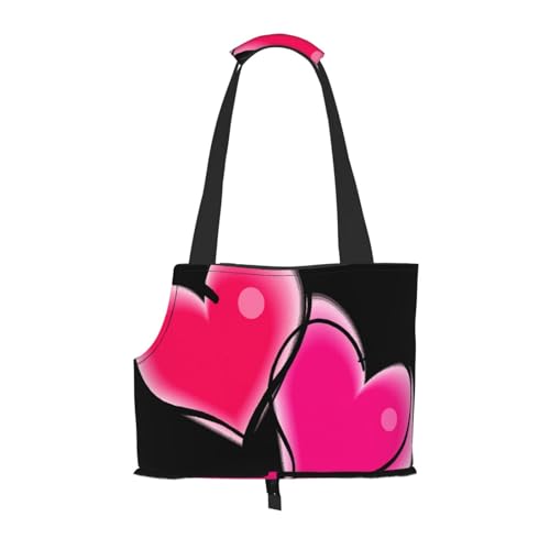 Tragetasche für Haustiere, mit rotem Herzmotiv, für Reisen, Welpen, Hunde, Schultertasche für U-Bahn, Einkaufen, Wandern, Reisen Tragetasche für Haustiere, mit rotem Herzmotiv, für Reisen, Welpen, Hunde, Schultertasche für U-Bahn, Einkaufen, Wandern, Reisen von EVIUS