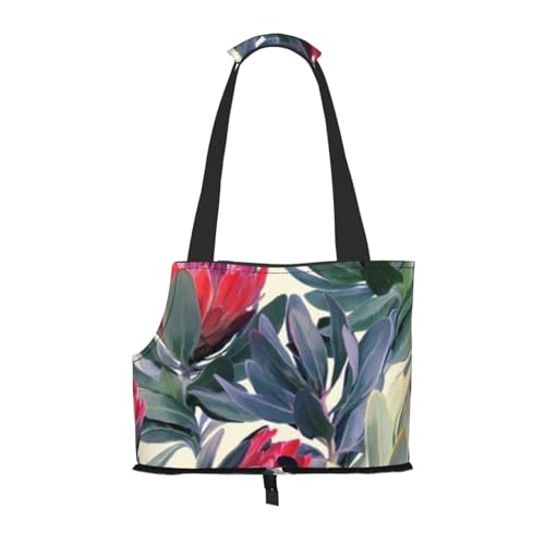 Tragetasche für Haustiere, mit roten Blumen, bedruckt, für U-Bahn, Einkaufen, Wandern, Reisen Tragetasche für Haustiere, mit roten Blumen, bedruckt, für U-Bahn, Einkaufen, Wandern, Reisen von EVIUS