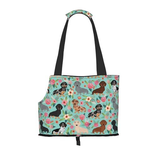 Tragetasche für Hunde, mit Blumenmuster bedruckt, für U-Bahn, Einkaufen, Wandern, Reisen Tragetasche für Hunde, mit Blumenmuster bedruckt, für U-Bahn, Einkaufen, Wandern, Reisen von EVIUS