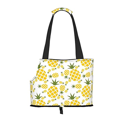 Tragetasche mit Ananas-Motiv, bedruckt, für Reisen, Welpen, Hunde, Schultertasche, für U-Bahn, Einkaufen, Wandern, Reisen Tragetasche mit Ananas-Motiv, bedruckt, für Reisen, Welpen, Hunde, Schultertasche, für U-Bahn, Einkaufen, Wandern, Reisen von EVIUS
