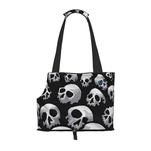Tragetasche mit Totenkopf-Motiv, für Reisen, Welpen, Hunde, Schultertasche, für U-Bahn, Einkaufen, Wandern, Reisen Tragetasche mit Totenkopf-Motiv, für Reisen, Welpen, Hunde, Schultertasche, für U-Bahn, Einkaufen, Wandern, Reisen von EVIUS