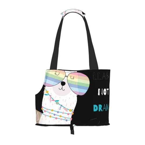 Tragetasche mit lustigem Lama, bedruckt mit Regenbogen-Brille, für Reisen, Haustier, Welpen, Hund, Tragetasche, Schultertasche für U-Bahn, Einkaufen, Wandern, Reisen Tragetasche mit lustigem Lama, bedruckt mit Regenbogen-Brille, für Reisen, Haustier, Welpen, Hund, Tragetasche, Schultertasche für U-Bahn, Einkaufen, Wandern, Reisen von EVIUS