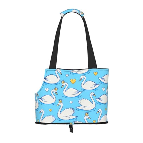 Tragetasche mit niedlichem Schwanen-Motiv, für Reisen, Welpen, Hunde, Schultertasche, für U-Bahn, Einkaufen, Wandern, Reisen Tragetasche mit niedlichem Schwanen-Motiv, für Reisen, Welpen, Hunde, Schultertasche, für U-Bahn, Einkaufen, Wandern, Reisen von EVIUS