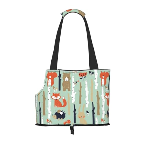 Tragetasche mit süßem Fuchsbär, Vogelbaum, bedruckt, für Reisen, Welpen, Hunde, Rucksack, Tragetasche, Schultertasche für U-Bahn, Einkaufen, Wandern, Reisen Tragetasche mit süßem Fuchsbär, Vogelbaum, bedruckt, für Reisen, Welpen, Hunde, Rucksack, Tragetasche, Schultertasche für U-Bahn, Einkaufen, Wandern, Reisen von EVIUS