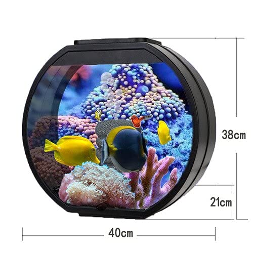 Aquarium/Aquarien Mode Kreative Fischtank Dekoration Wohnzimmer Büro des Desktops Kleines Rundglas ökologische faulfreie Änderung Aquarium Desktop-Aquarium (Color : 2) von EVSER