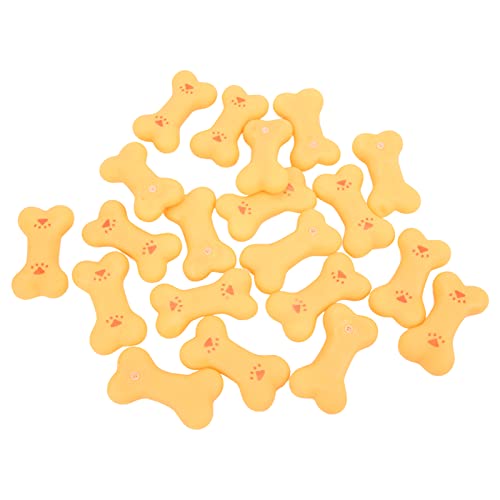 EVTSCAN 20 Stück Gummi Hund Squeaky Bone Spielzeug Zähneputzen Hundeknochen Kauspielzeug für kleine mittelgroße Hunde von EVTSCAN