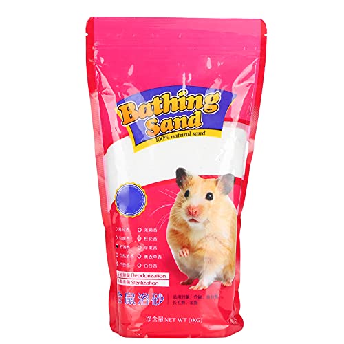 EVTSCAN Badesand für kleine Haustiere, 1 kg Hamster Badesand Kleine Haustierdusche Reinigung Desodorierungswerkzeug Heimtierbedarf(Lemon Flavor) von EVTSCAN