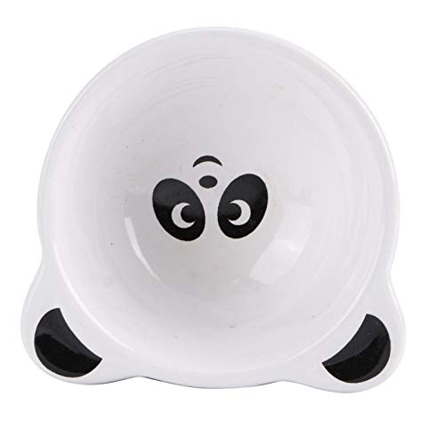 EVTSCAN Futternapf für Haustiere, Cartoon Tierform Futter Wasser Futternapf Keramikschüssel für kleine Tiere Tiernahrung(Pandas) von EVTSCAN