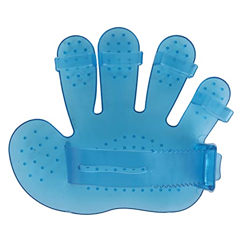 EVTSCAN Haustier-Pflegehandschuhe Transparenter Fünf-Finger-Pflegehandschuh aus Gummi zum Baden von Hunden(Blau) von EVTSCAN