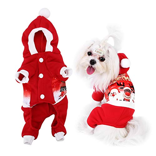 EVTSCAN Haustier-Weihnachtskleidung, modische Kapuzen-Haustier-Kostüm-Hundepartys Weihnachtskleidung Warmer Wintermantel für Weihnachten(L) von EVTSCAN