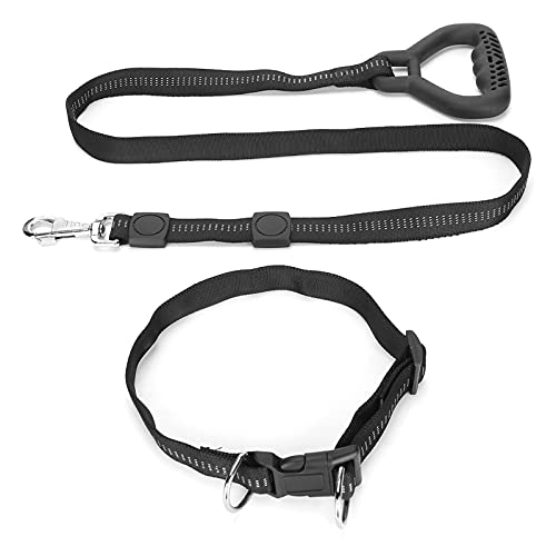 EVTSCAN Heavy Duty Hundeleinenhalsband Komfortabler Griff für kleine mittelgroße Hunde Heimtierbedarf(schwarz) von EVTSCAN