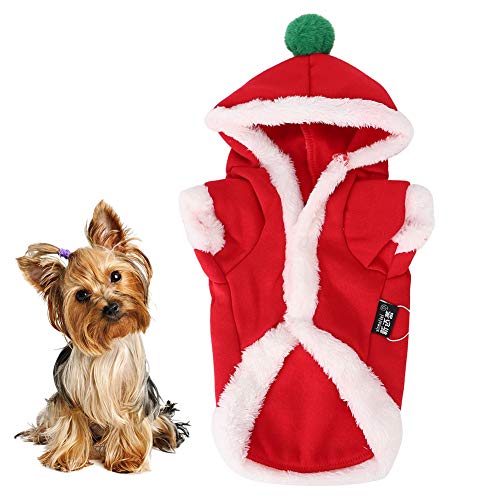EVTSCAN Hundebekleidung, Haustier Baumwolle Süße Kleidung Weihnachtstag Kostüm Hoodie für Hund Katze Warm halten(L) von EVTSCAN