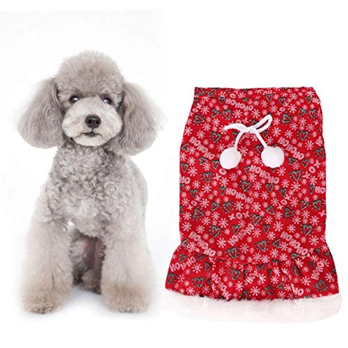 EVTSCAN Hundebekleidung, Winter Weihnachten süße rote Hundebekleidung Rock für kleine Hunde Welpen Jacke Kleidung Outfit Kleidung(L) von EVTSCAN