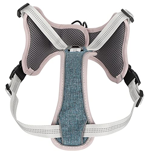 EVTSCAN Hundegeschirr und Leine für das Gehen Escape Proof Reflective Adjustable Vest Harness Outdoor Atmungsaktive Mesh-Jacke(M-Blau) von EVTSCAN
