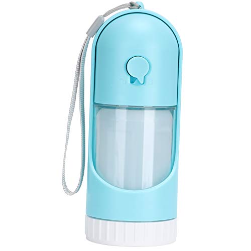 EVTSCAN Pet Food Wasserflasche Outdoor Tragbarer Doppelzweck-Spender Einziehbar für Hunde und Katzen(Blau) von EVTSCAN