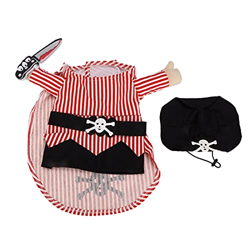 EVTSCAN Piraten-Haustier-Kostüm für Halloween-Party-Dekoration, festliches Spaß-Ankleide-Party-Cosplay-Haustier-Outfit für Hunde und Katzen geeignet(L) von EVTSCAN