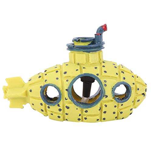EVTSCAN Realistisches gelbes U-Boot-Sauerstoff-Luftblasen-Steinset für Aquarium-Aquarium-Dekoration von EVTSCAN