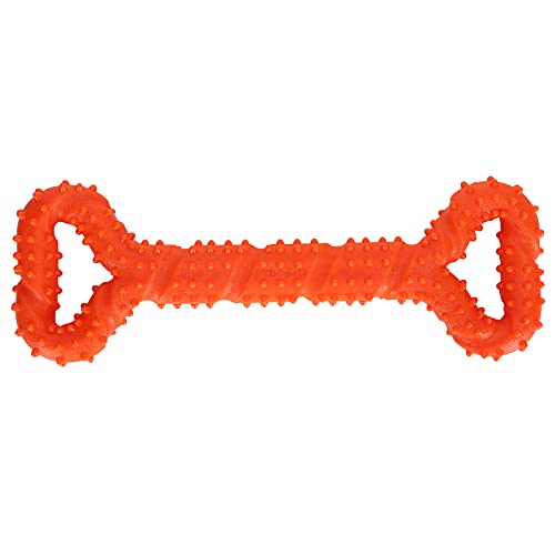 EVTSCAN TPR Hundekauspielzeug Knochenform Zähneputzstift Pet Interaktives Molarenspielspielzeug(Orange) von EVTSCAN