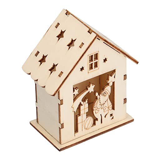 EVTSCAN Weihnachts-Vogelhaus, Naturholz-Vogelhaus DIY Holz-unfertiges Vogelhaus für den Außenbereich von EVTSCAN