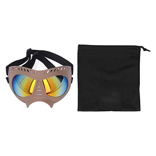 Hund Sonnenbrille Schutz Haustier Schutzbrille Augenschutz Hunde Sonnenbrille für mittlere und große Hunde (Khaki Frame Red Lenses) von EVTSCAN