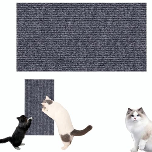 DIY Climbing Cat Scratcher, Trimmable Cat Wall Scratcher, Versatile Self-Adhesive Replacement, Carpet Cat Scratcher Furniture Protector (30 * 100cm,Dark Gray) von EVURU
