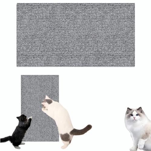 DIY Climbing Cat Scratcher, Trimmable Cat Wall Scratcher, Versatile Self-Adhesive Replacement, Carpet Cat Scratcher Furniture Protector (30 * 100cm,Gray) von EVURU