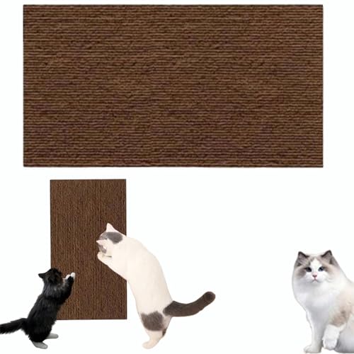 DIY Climbing Cat Scratcher, Trimmable Cat Wall Scratcher, Versatile Self-Adhesive Replacement, Carpet Cat Scratcher Furniture Protector (40 * 100cm,Brown) von EVURU