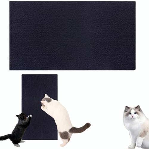 DIY Climbing Cat Scratcher, Trimmable Cat Wall Scratcher, Versatile Self-Adhesive Replacement, Carpet Cat Scratcher Furniture Protector (60 * 100cm,Black) von EVURU