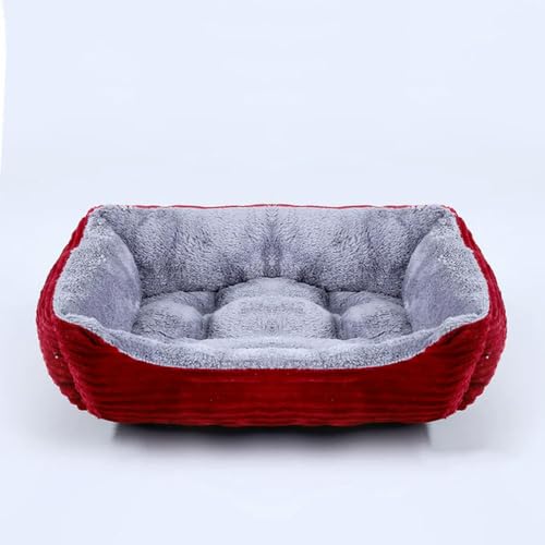 EVURU Bett für Hunde und Katzen, quadratisch, Plüschhütte, mittelgroß, klein, Kissen, beruhigendes Hundebett EVURU Bett für Hunde und Katzen, quadratisch, Plüschhütte, mittelgroß, klein, Kissen, beruhigendes Hundebett von EVURU
