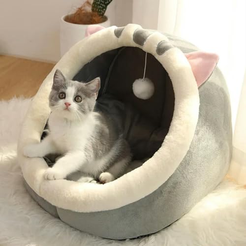 EVURU Haustierzelt Höhlenbett für Katzen Kleine Hunde Selbstwärmendes Haustier Schlafbett Faltbar Abnehmbar Waschbar EVURU Haustierzelt Höhlenbett für Katzen Kleine Hunde Selbstwärmendes Haustier Schlafbett Faltbar Abnehmbar Waschbar von EVURU