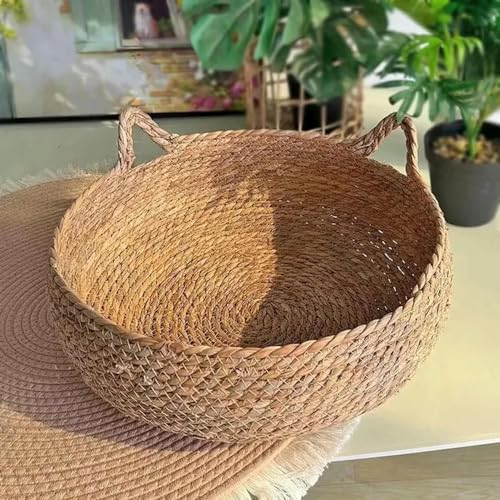 EVURU Katzenbett, Haustiernest, reines manuelles Rattan, gewebt, Cattailgrass Katzenkratzbrett, abnehmbar, waschbar, Winter, warm EVURU Katzenbett, Haustiernest, reines manuelles Rattan, gewebt, Cattailgrass Katzenkratzbrett, abnehmbar, waschbar, Winter, warm von EVURU