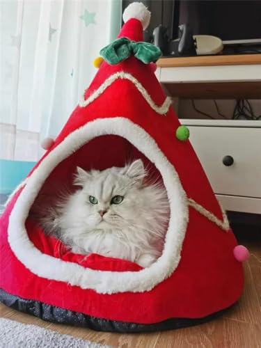 EVURU Weihnachtliches Katzenhaus Hundehütte Warm Winter Kann Zerlegt und Waschen Niedlich Kleine Hunde Halbgeschlossen Haustierhaus EVURU Weihnachtliches Katzenhaus Hundehütte Warm Winter Kann Zerlegt und Waschen Niedlich Kleine Hunde Halbgeschlossen Haustierhaus von EVURU