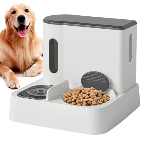 EWFAS Hundenapf-Set, Automatischer Futterspender für Hunde und Katzen, 1000 ml automatischer Futterspender und Wasserspender für Hunde und Katzen, Katzenfutterspender mit Doppelnäpfen, von EWFAS